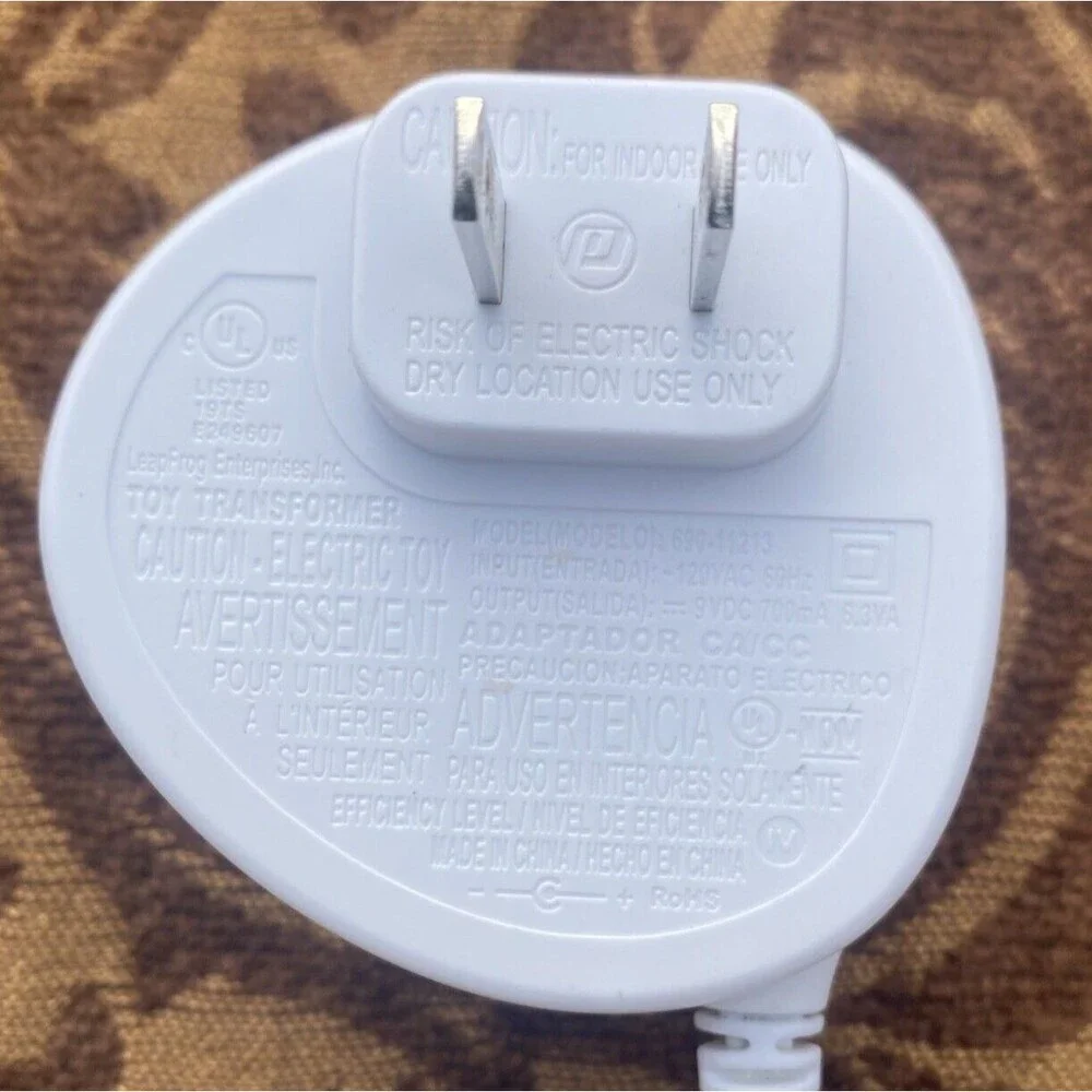 Lot of 2 Leapfrog Power Cords - Round 9VDC 700mA 6.3 VA Rectangle 5V 1500 mA AD